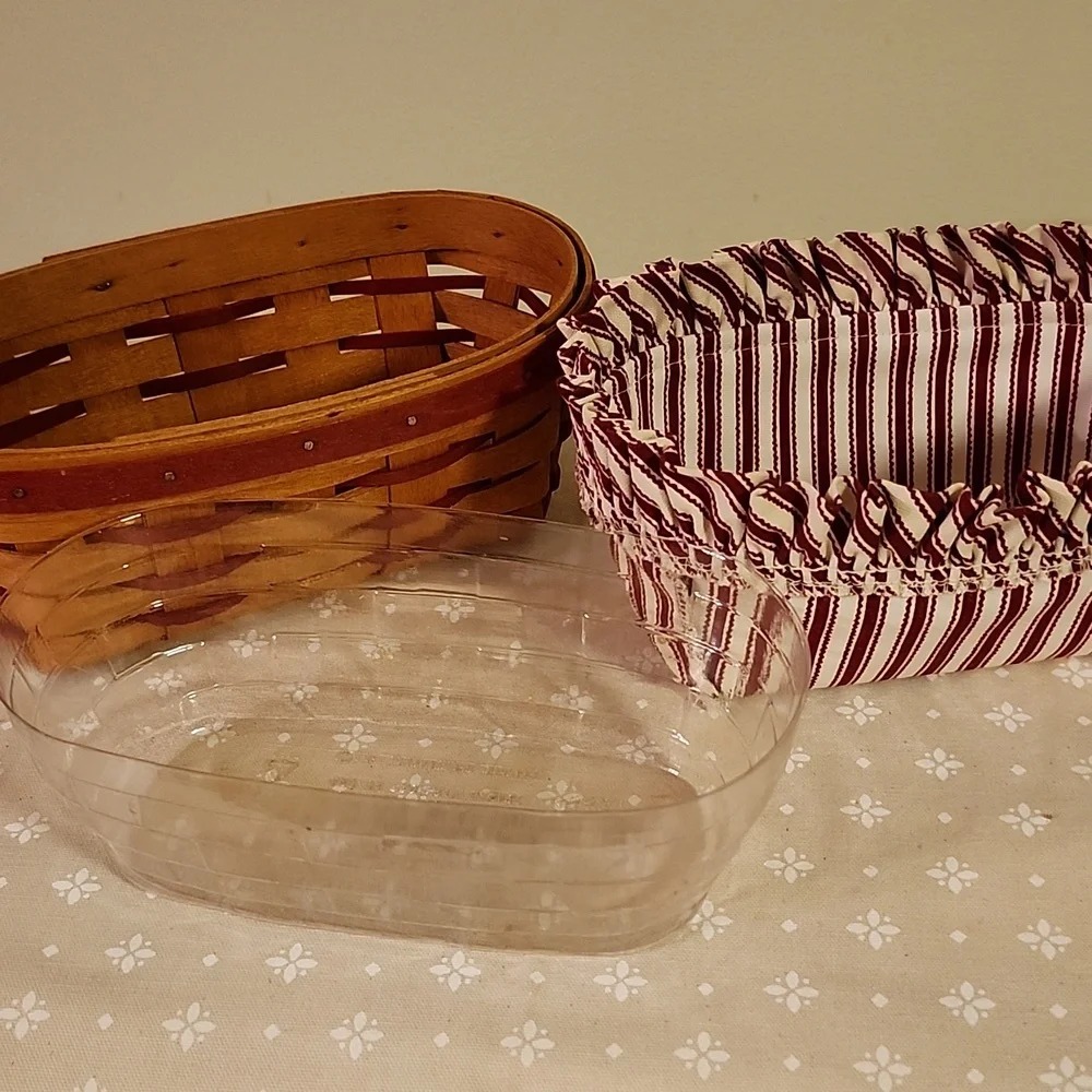 Longaberger Be Mine Basket with Striped Liner